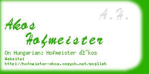 akos hofmeister business card